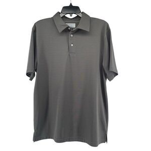 PGA Tour Men’s Gray Fitted Short Sleeve Golf Polo Shirt Size Large